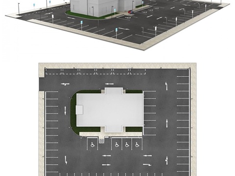Modern outdoor open-air parking