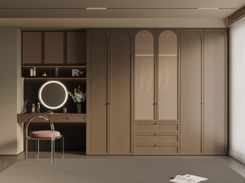 Middle Ancient Neo-Chinese Style Wardrobe Master Bedroom Wardrobe Bedroom Wardrobe Dressing Table Clothes
