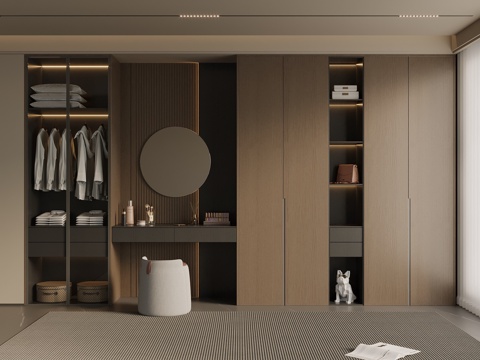 Middle Ancient Neo-Chinese Style Wardrobe Master Bedroom Wardrobe Bedroom Wardrobe Dressing Table Clothes