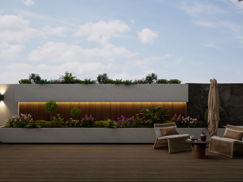 Modern landscape wall Stone landscape wall