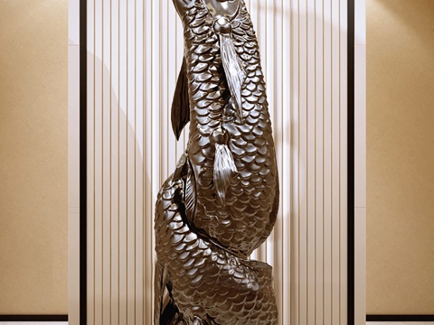 Modern Sculpture Fish and Wood Sculpture Sculpture Ornaments