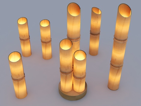 Chinese Bamboo Downlight Bamboo Tube Garden Lamp Creative Landscape Lamp Bamboo Tube Floor Lamp Bamboo Lamp Bamboo Pack