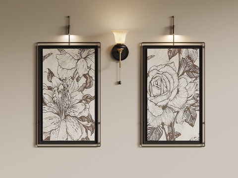 032 decorative painting French retro hanging painting art painting