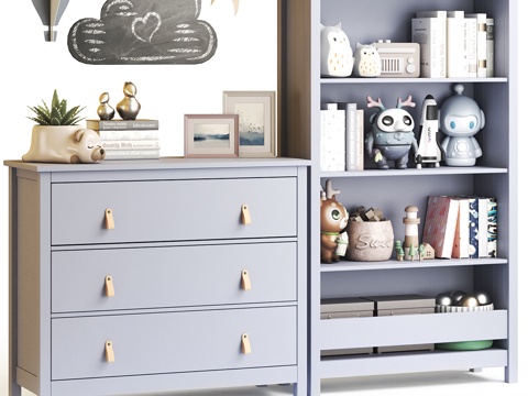 Modern Nordic Cream Style kids Cabinet