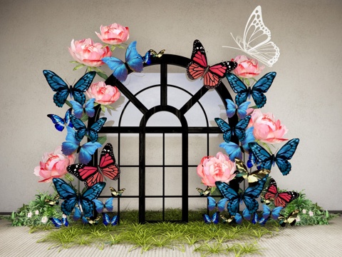 Modern Art Display Modern Butterfly Wedding Meichen Butterfly Theme Art Device Butterfly Pin Photo