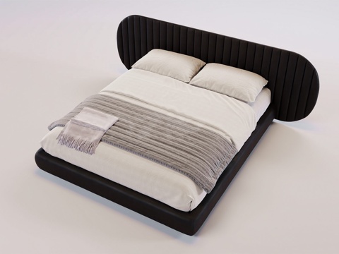 Affordable Luxury Style Italian Deconstruction Black Tone Suspension Bed Double Bed