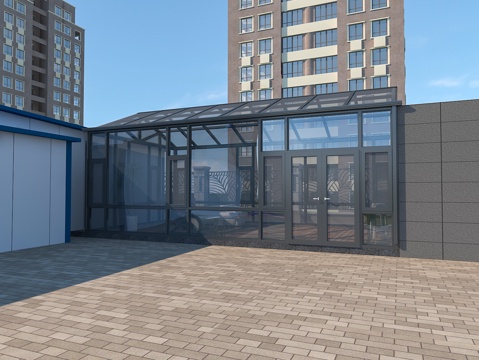 Modern herringbone roof sun room