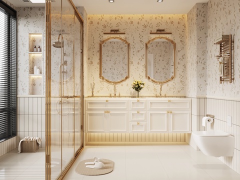 01 Toilet French Cream Style Toilet Bathroom Cabinet Toilet