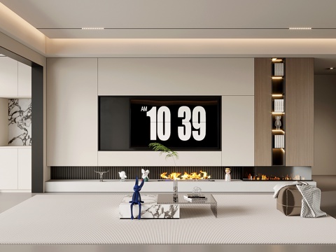 11 Wall modern minimalist TV background wall TV cabinet