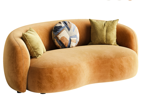 Modern Cream Style Fabric Casual Sofa