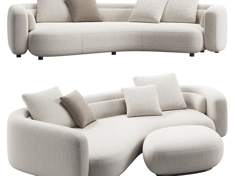 Modern Cream Style Fabric Casual Sofa