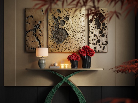 Modern end view table end view cabinet floral potted plant entrance table floral setting table