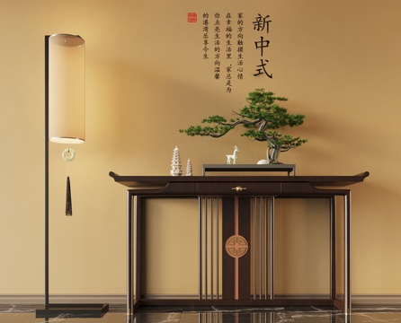 017 End View Cabinet New Chinese End Cabinet Floor Lamp