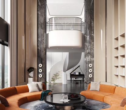 Modern Villa High-rise Living Room Duplex Reception Room