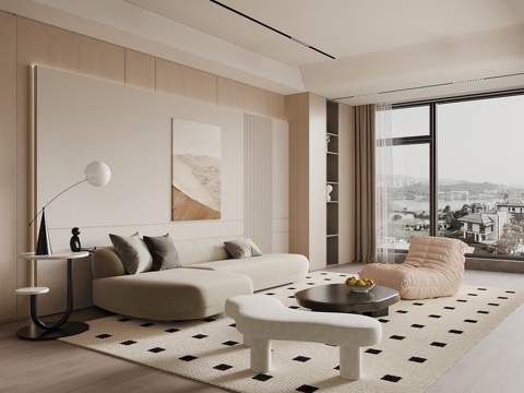 13 modern cream style living room sofa combination