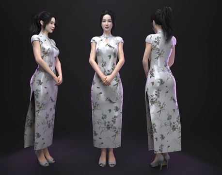 Cheongsam Asian Woman Republic of China Female Beauty Cartoon Animation Female Character Model Little Sister