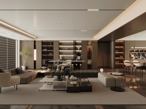 Modern Italian Living&Dining Room Affordable Luxury Style Italian Guest DiningRoom High-class Grey Guest Restaurant Black and White Grey Guest Restaurant