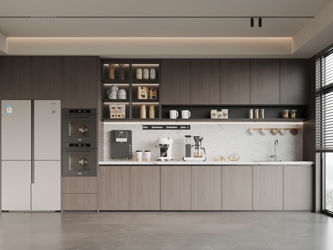 Modern pantry refrigerator direct drink machine coffee maker