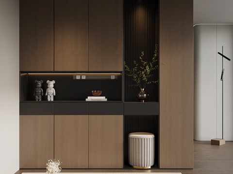 Shoe Cabinet Italian Minimalist Entrance Cabinet Entrance Shoe Cabinet Entrance Background