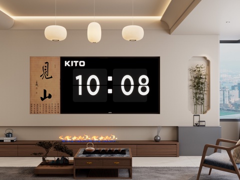 Song-style Middle-ancient Style Embedded TV Style Painting Palace Lantern Fireplace Grille TV Wall