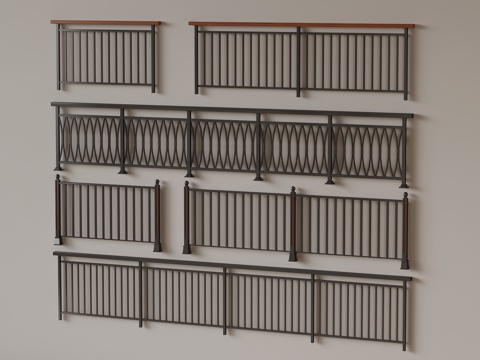 Modern wrought iron railings