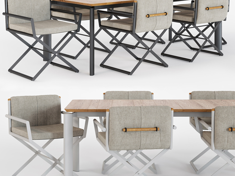 Modern Italian Outdoor Dining Table and Chair