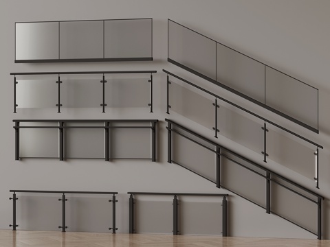 Modern Glass Railing Handrail