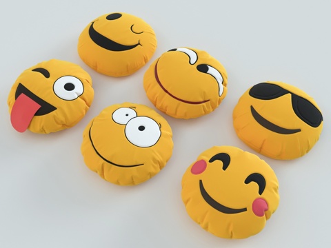 Modern smiley face fabric pillow
