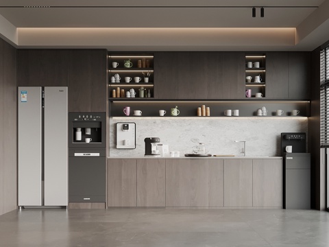 Modern pantry refrigerator direct drink machine coffee maker