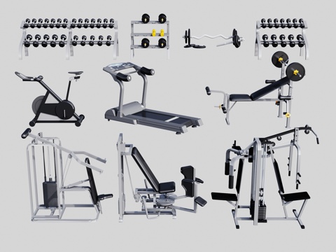 modern fitness equipment sports equipment dumbbell treadmill power station