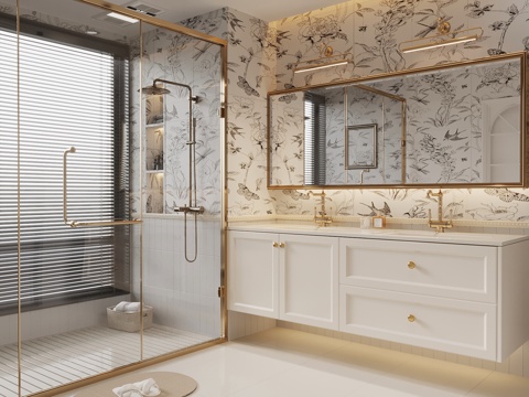 Toilet French Cream Style Bathroom Cabinet Toilet