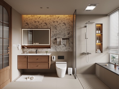 Mid-century Style Toilet Bathroom Cabinet Toilet
