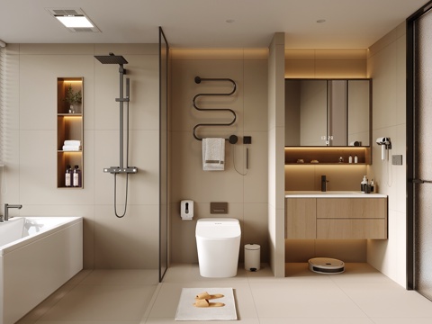 Modern Toilet Bathroom Cabinet Toilet Shower