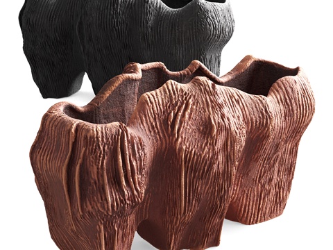 Modern Italian Coral Vase Pottery Pot