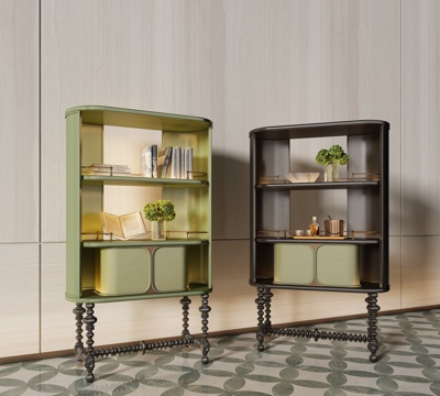 Minotti Milotti Modern Luxury Wine Cabinet Bookcase Combination Mini Bar
