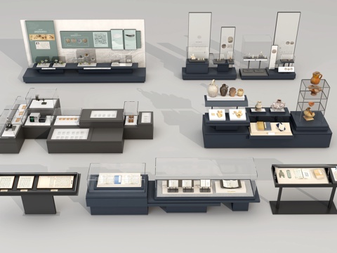 Museum Booth Display Cabinet Neo-Chinese Style Display Rack