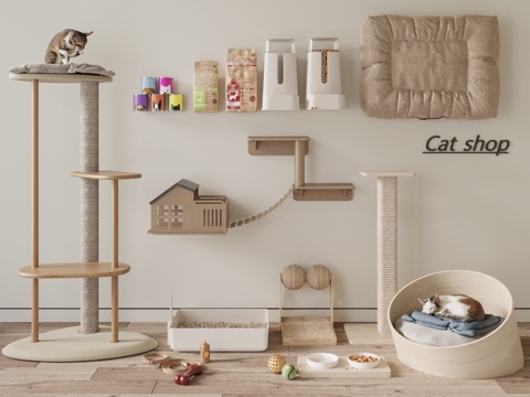 Modern Cat Climbing Rack Cat Scratching Board Cat Supplies Pet Supplies Cat Food Bucket Cat Nest