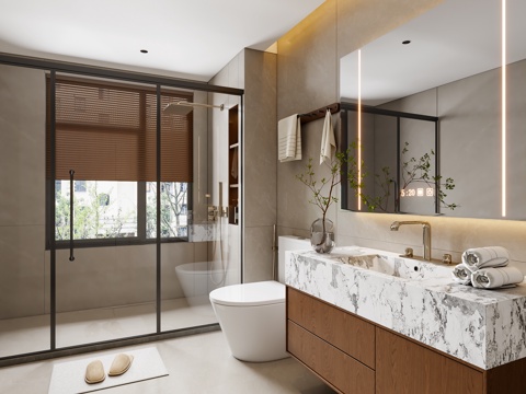 Modern Mid-century Style Toilet Bathroom Cabinet Toilet Shower Towel Rack