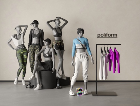 Modern Sports Model Pants Shoes Model Sports Model Fitness