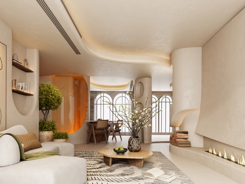 Cream Style Living Room Silent Style Living Room Modern Living Room Silent Sofa Cream Sofa Combination