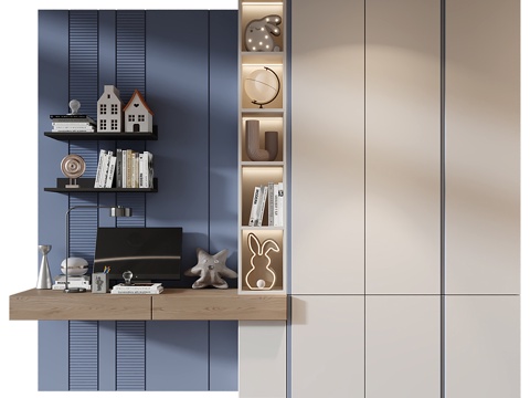 Modern Children's Bookcase Children's Wardrobe Combination