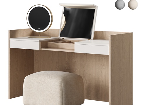 Modern Italian Minimalist Dressing Table Dressing Mirror Makeup Stool