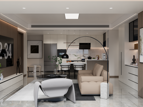 Modern Italian Living&Dining Room Affordable Luxury Style Simple