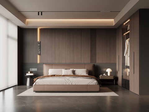 Bedroom Italian Minimalist Bedroom Master Bedroom Double Bed Wardrobe