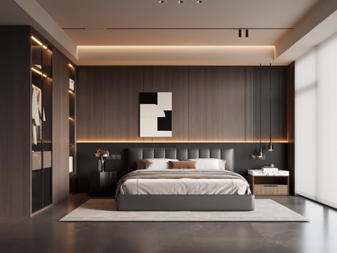 Bedroom Italian Minimalist Bedroom Master Bedroom Double Bed Wardrobe
