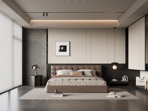 Bedroom Italian Minimalist Bedroom Master Bedroom Double Bed Wardrobe
