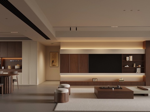 New Chinese Living Room DiningRoom Living&Dining Room Ancient Style Guest Restaurant