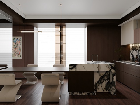Modern open kitchen island kitchen DiningRoom kitchen