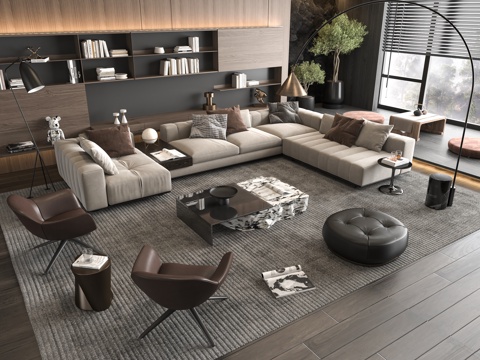 Italian Sofa Coffee Table Combination