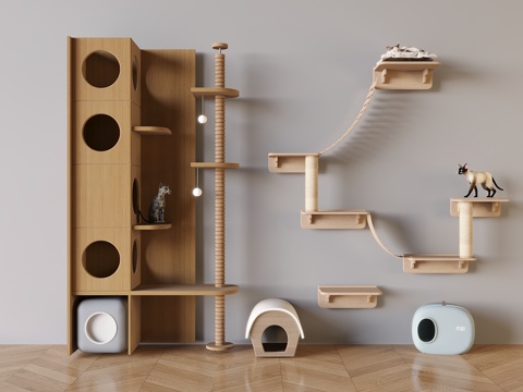 Solid Wood Cat Climbing Rack